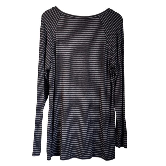 CAbi Tan Gray Striped Long Sleeve Tunic Top Style 3053 Size Large - Picture 3 of 5